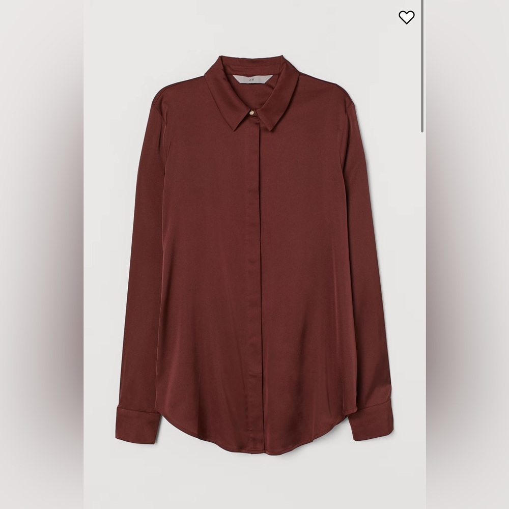 H&M brown Long Sleeve Blouse